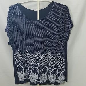 Hannah Blue and White Blouse